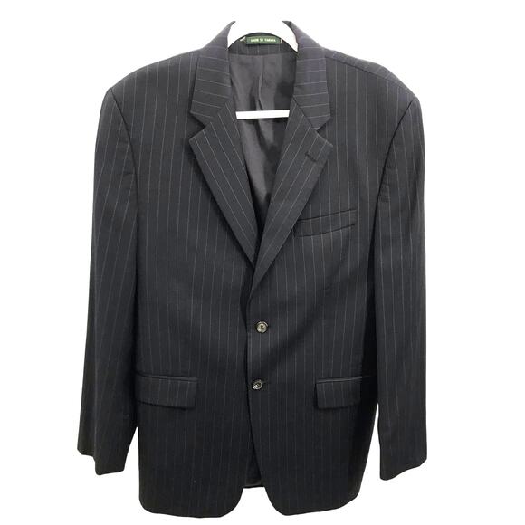 Lauren Ralph Lauren Other - Lauren Ralph Lauren Black Pinstripe 2 Button Wool Suit Jacket Blazer Size 46